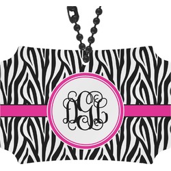 Zebra Print Rear View Mirror Ornament (Personalized)