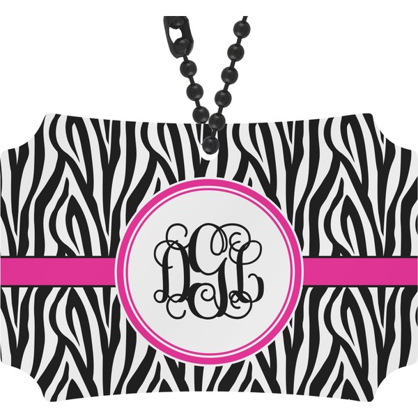 Custom Zebra Print Rear View Mirror Ornament (Personalized)