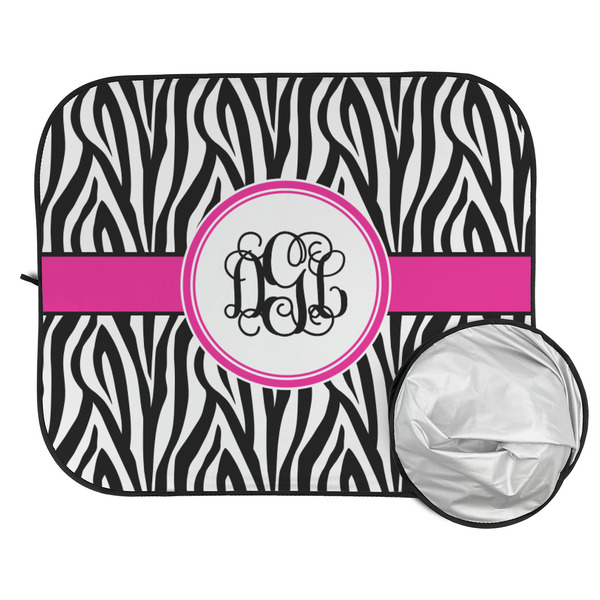 Zebra Print Car Sun Shades - FOLDED & UNFOLDED