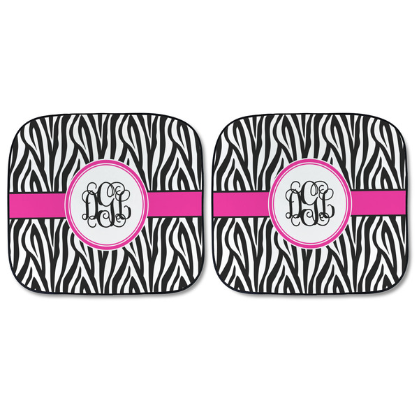 Zebra Print Car Sun Shades - FRONT