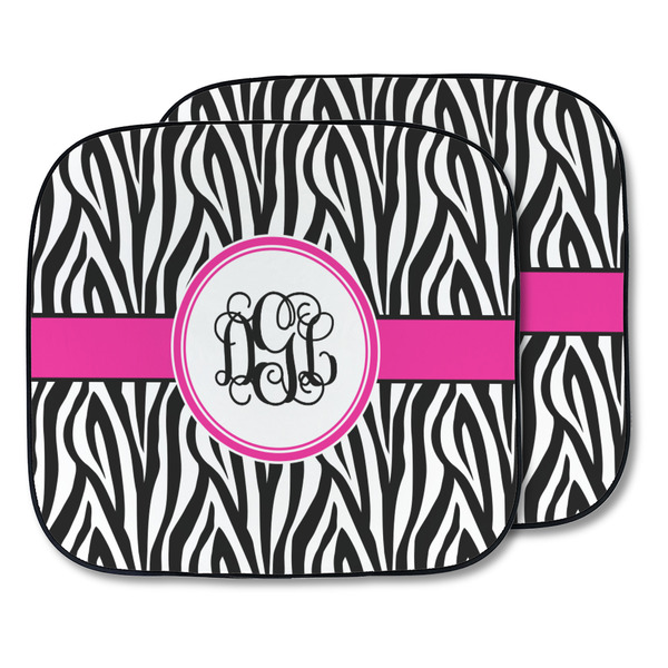 Custom Zebra Print Car Sun Shade - Two Piece (Personalized)