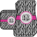 Zebra Print Car Floor Mats Set - 2 Front & 2 Back (Personalized)