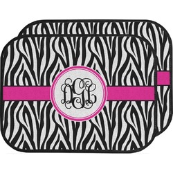 Zebra Print Car Floor Mats (Back Seat) (Personalized)