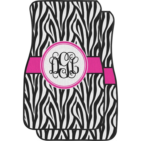 Zebra Print Custom Car Floor Mats (Front Seat)
