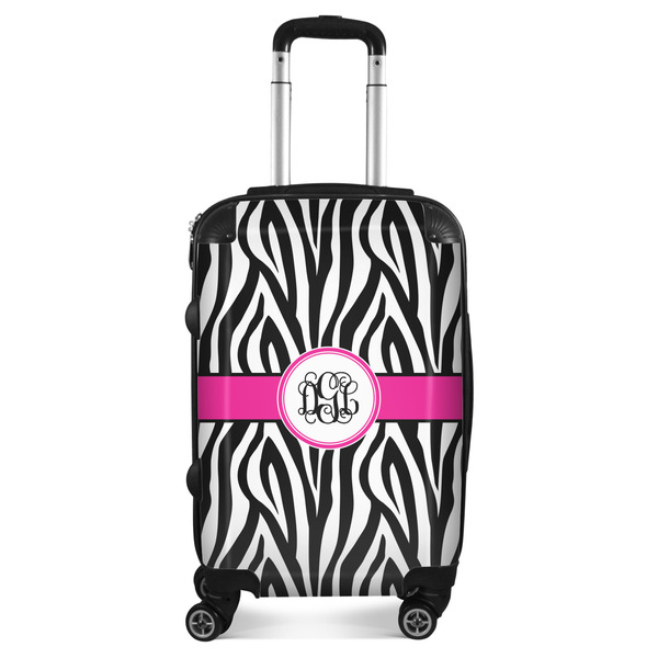 Custom Zebra Print Suitcase - 20" Carry On (Personalized)
