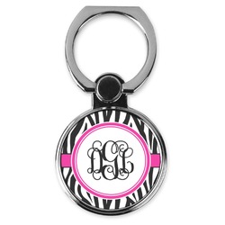 Zebra Print Cell Phone Ring Stand & Holder (Personalized)