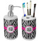 Zebra Print Ceramic Bathroom Accessories Set (Personalized)