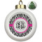 Zebra Print Ceramic Ball Ornament - Christmas Tree (Personalized)