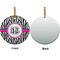 Zebra Print Ceramic Flat Ornament - Circle Front & Back (APPROVAL)