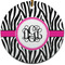 Zebra Print Ceramic Flat Ornament - Circle (Front)
