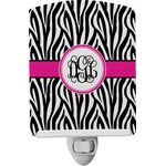 Zebra Print Ceramic Night Light (Personalized)