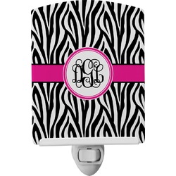 Zebra Print Ceramic Night Light (Personalized)