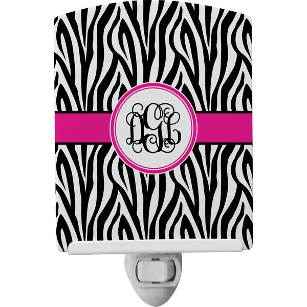 Custom Zebra Print Ceramic Night Light (Personalized)