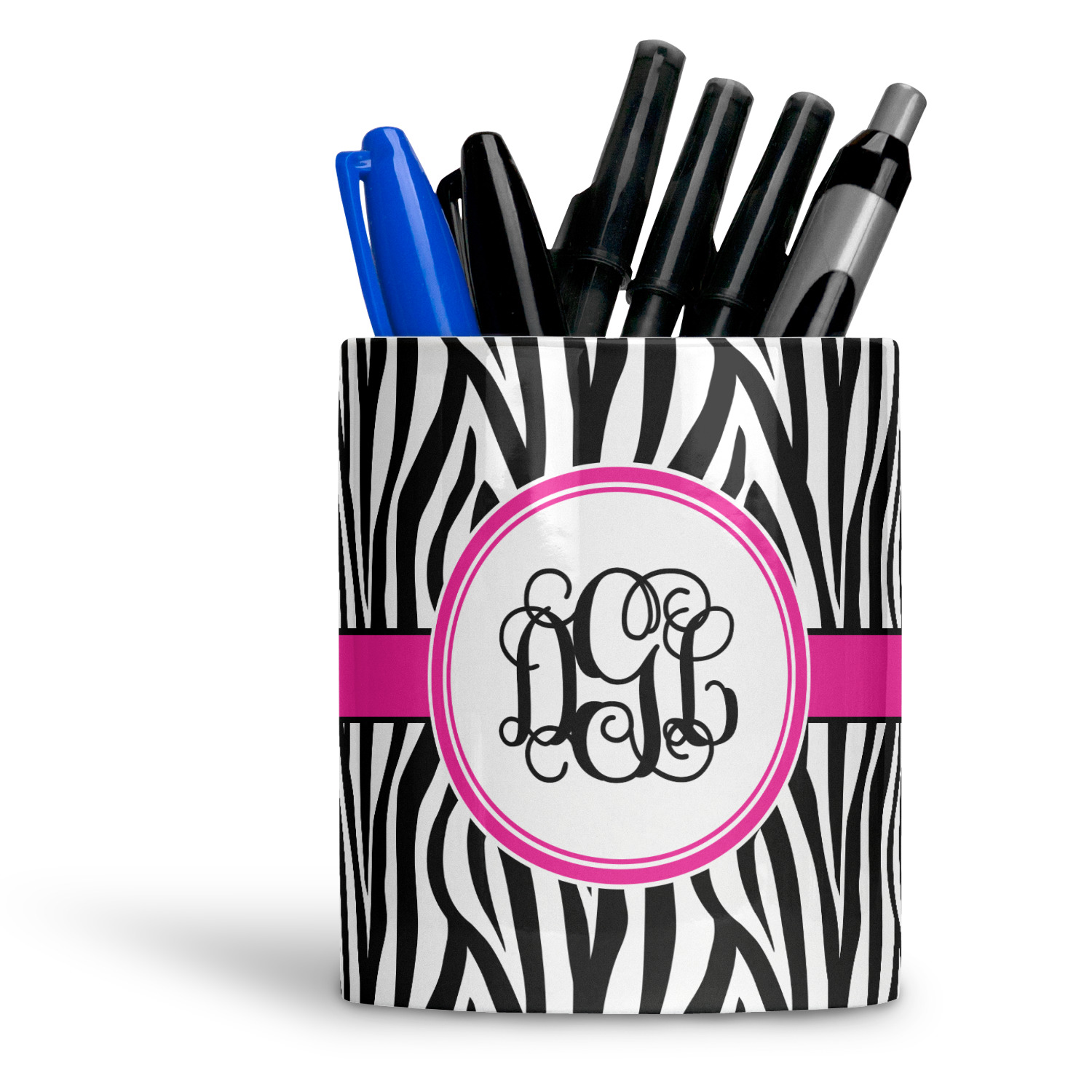 Zebra Print Ceramic Pen Holder YouCustomizeIt