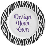 Zebra Print Ceramic Dinner Plates (Set of 4) (Personalized)