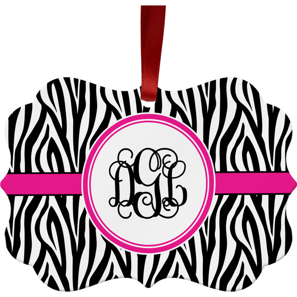 Zebra Print Christmas Ornament (Front View)
