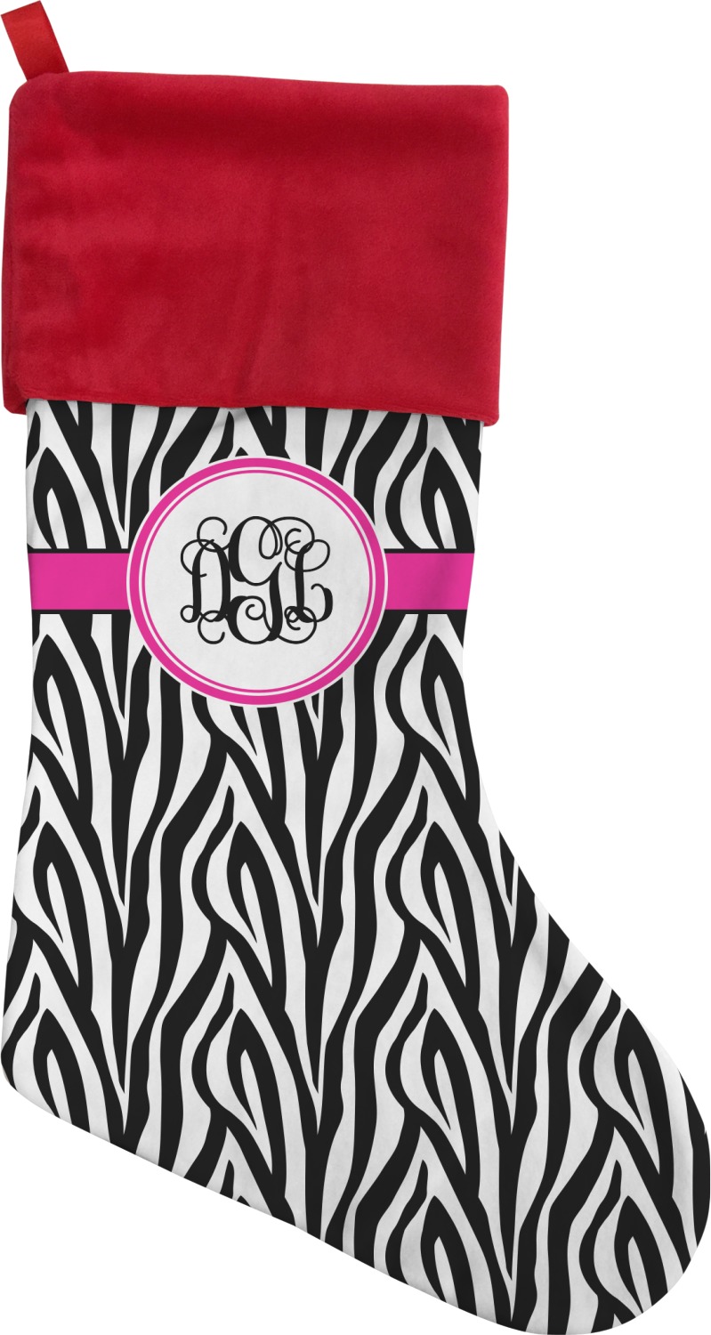 Zebra Print Christmas Stocking DoubleSided (Personalized) YouCustomizeIt
