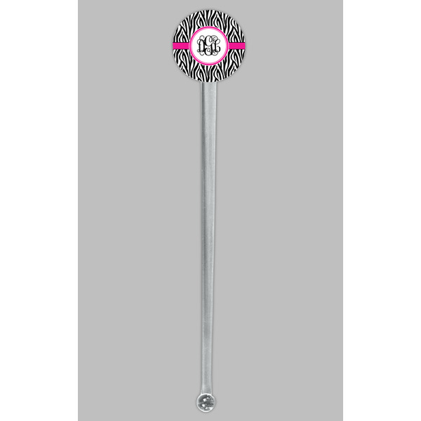 Zebra Print Clear Plastic 7" Stir Stick - Round - Single Stick