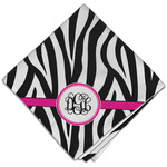 Zebra Print Cloth Dinner Napkin - Single w/ Monogram
