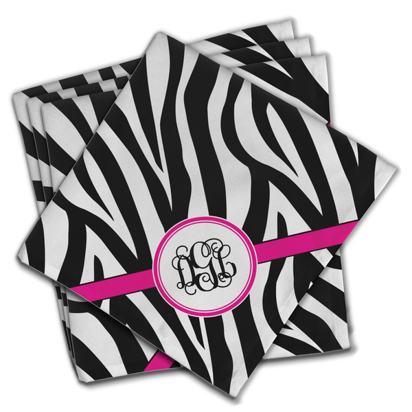 Custom Zebra Print Cloth Napkins (Set of 4) (Personalized)