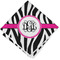 Zebra Print Cloth Cocktail Napkin - Single w/ Monogram