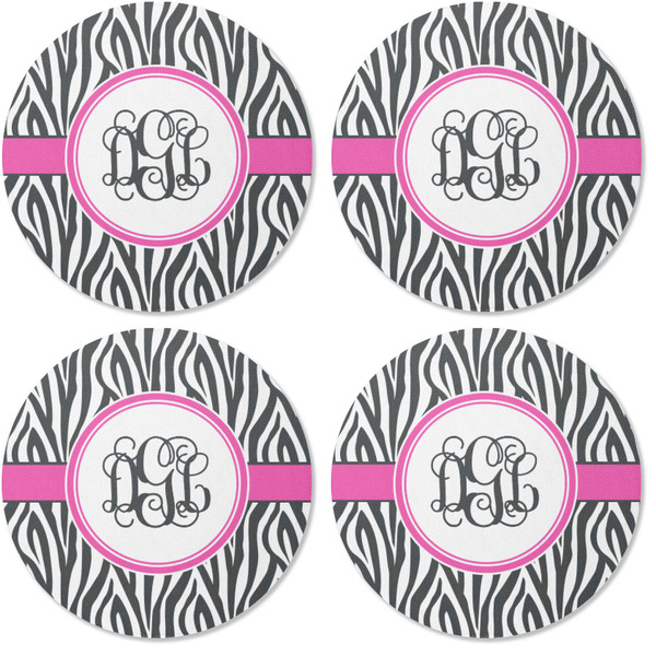 Zebra Print Coaster Round Rubber Back - Apvl