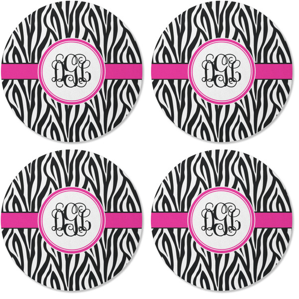 Zebra Print Coaster Round Rubber Back - Apvl