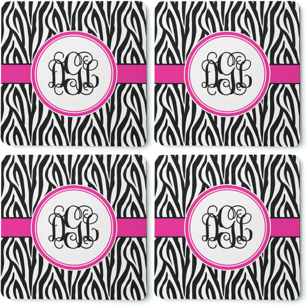 Zebra Print Coaster Rubber Back - Apvl