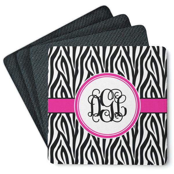 Zebra Print Coaster Rubber Back - Main