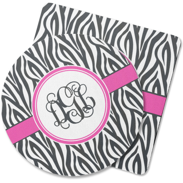 Custom Zebra Print Rubber Backed Coaster (Personalized)