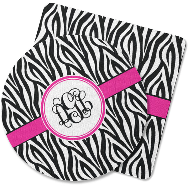 Custom Zebra Print Rubber Backed Coaster (Personalized)