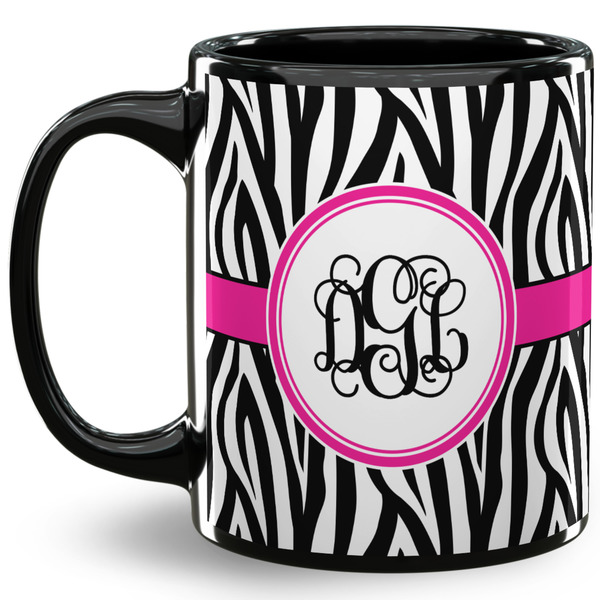 Custom Zebra Print 11 Oz Coffee Mug - Black (Personalized)