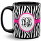 Zebra Print Coffee Mug - 11 oz - Full- Black