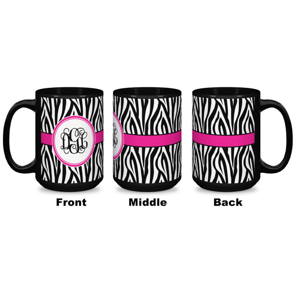Zebra Print Coffee Mug - 15 oz - Black APPROVAL