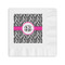 Zebra Print Coined Cocktail Napkin - Front View