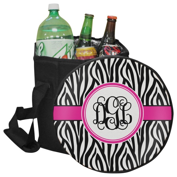 Custom Zebra Print Collapsible Cooler & Seat (Personalized)