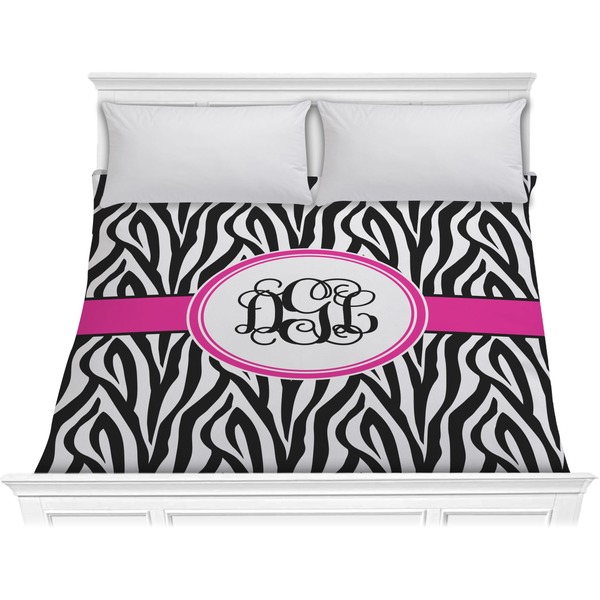 Custom Zebra Print Comforter - King (Personalized)