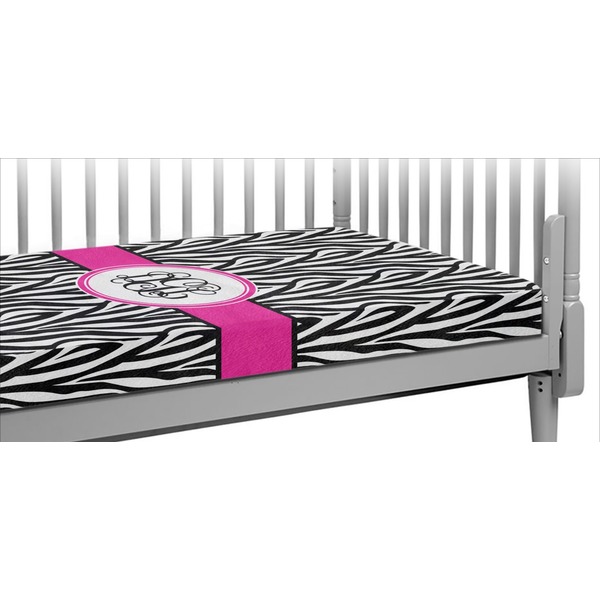 Custom Zebra Print Crib Fitted Sheet (Personalized)