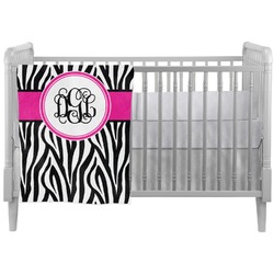 Zebra Print Crib Comforter / Quilt (Personalized)
