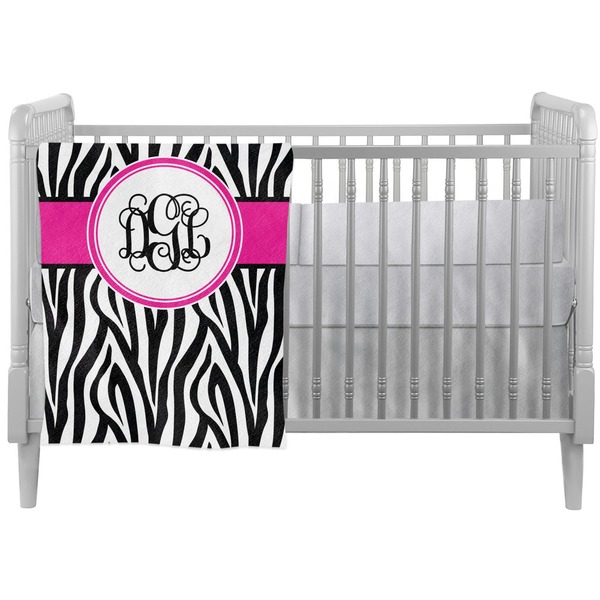 Custom Zebra Print Crib Comforter / Quilt (Personalized)