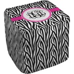 Zebra Print Cube Pouf Ottoman - 18" (Personalized)
