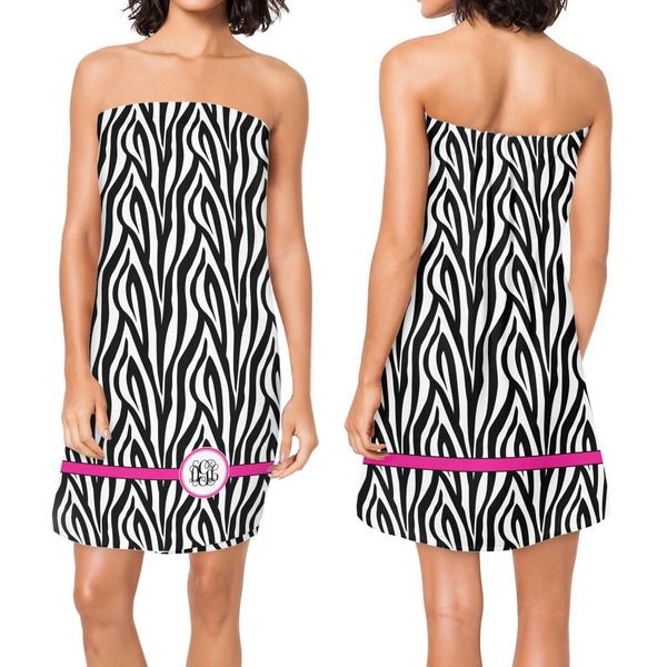 Zebra Print Custom Bath Wrap - Front & Back View