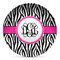Zebra Print Microwave Safe Plastic Plate - Composite Polymer (Personalized)