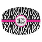 Zebra Print Plastic Platter - Microwave & Oven Safe Composite Polymer (Personalized)