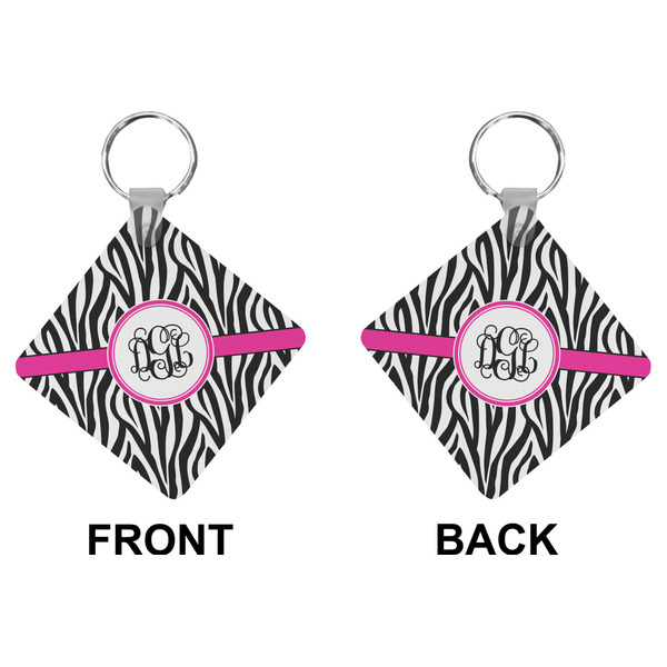 Zebra Print Diamond Keychain (Front + Back)