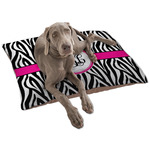Zebra Print Dog Bed - Large w/ Monogram