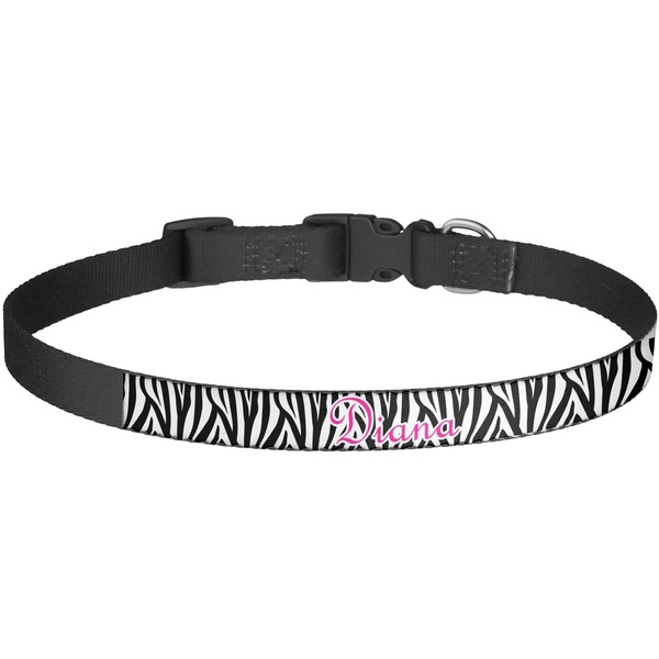 Custom Zebra Print Dog Collar - Large (Personalized)