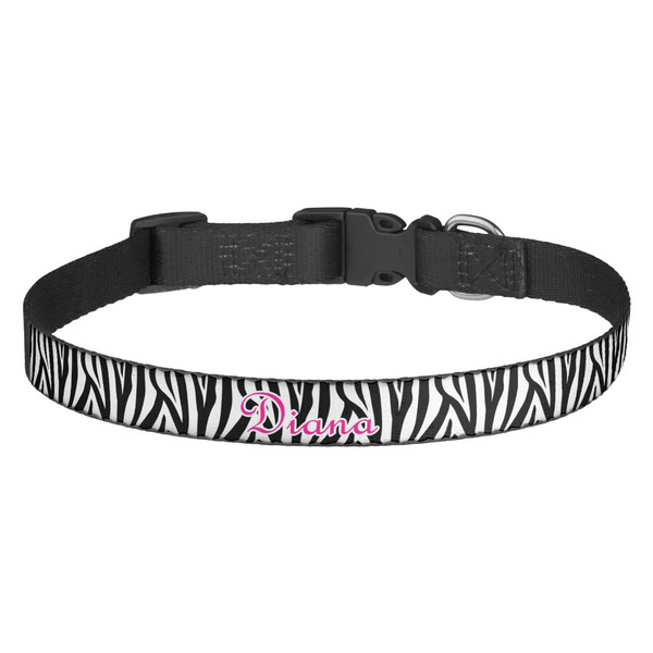 Custom Zebra Print Dog Collar (Personalized)