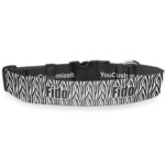 Zebra Print Deluxe Dog Collar - Large (13" to 21") (Personalized)