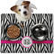 Zebra Print Dog Food Mat - Medium LIFESTYLE